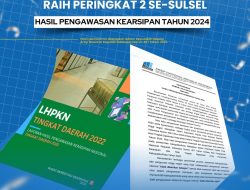 Pemkab Bantaeng Terbaik Kedua Pengawasan Kearsipan dan Pengelolaan Arsip Elektronik di Sulsel