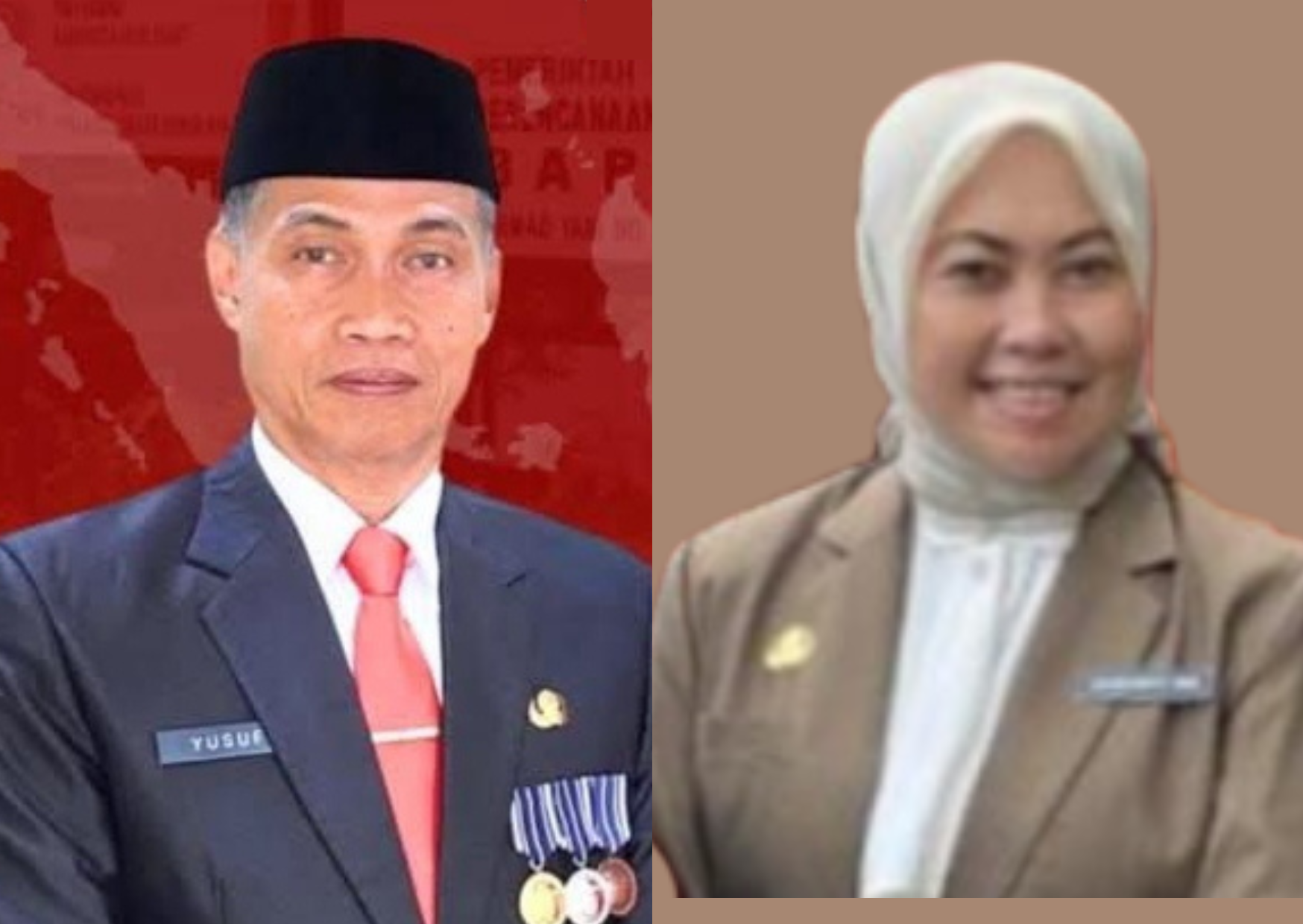 Kolase foto: Plt. Kepala Bappeda Bone, Andi Yusuf (Kiri), Plt Kepala BKAD Bone, Hj. Andi Tenriawaru (Kanan).