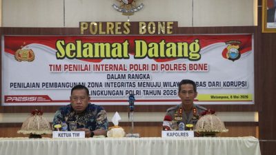 Menuju WBK, Polres Bone Diuji Tim Penilai Internal Polri